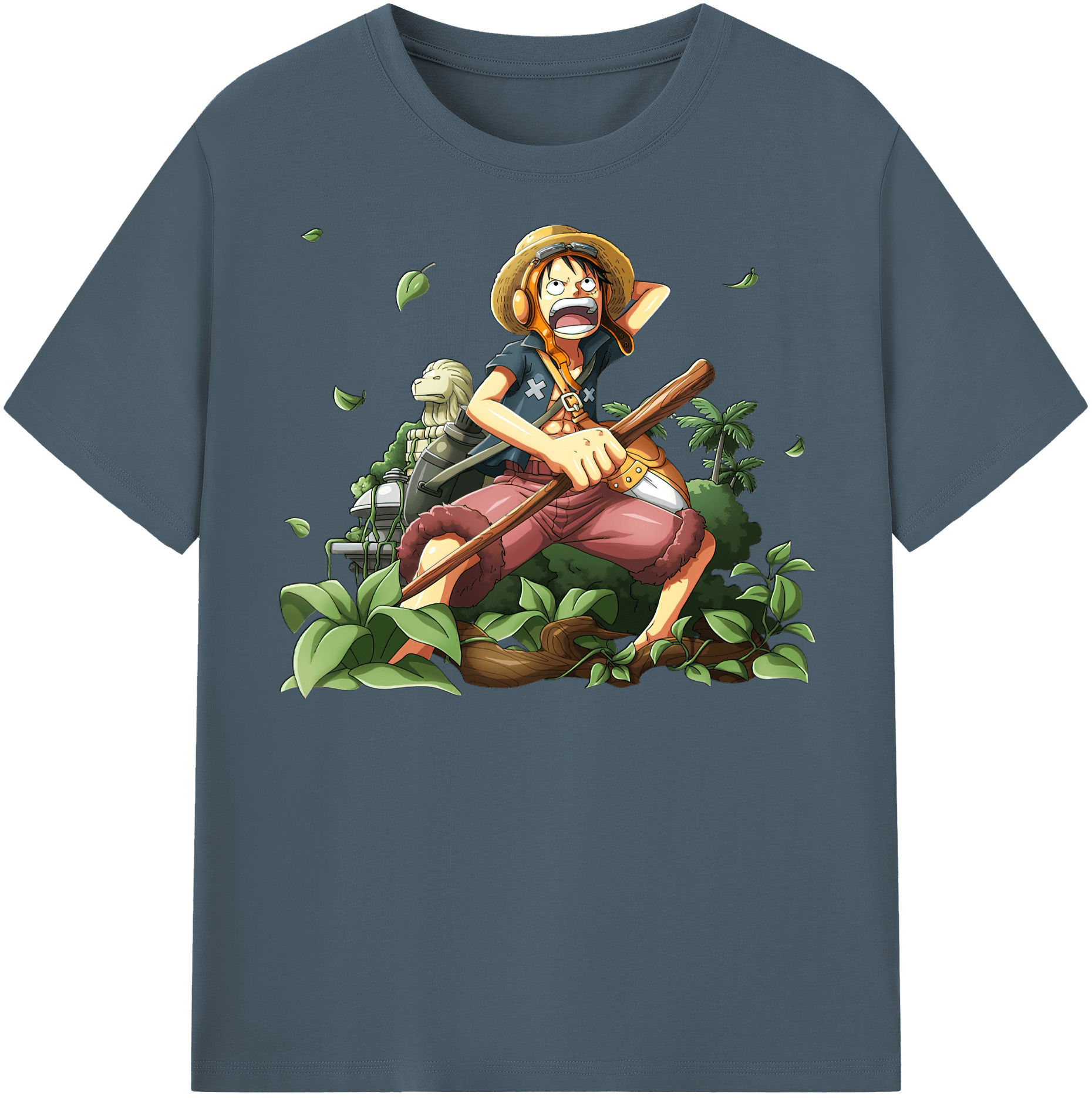ワンピース モンキー・D・ルフィ ONE PIECE Monkey D. Luffy 綿100％半袖Tシャツ（フロントプリント）